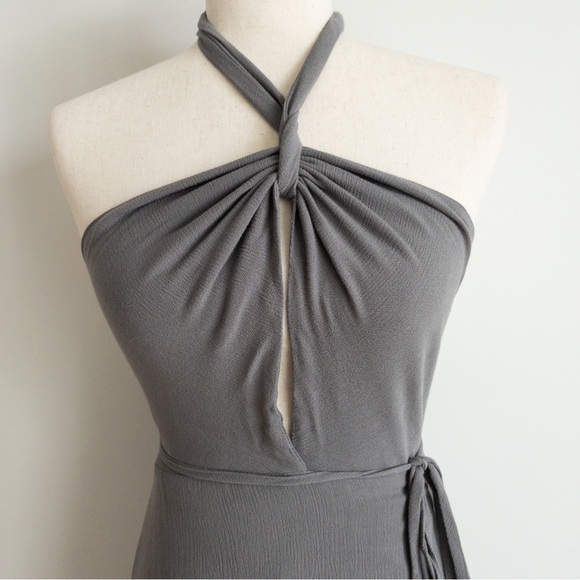 Lulus Marisha Washed Olive Green Halter Wrap Dress - Picture 9 of 16